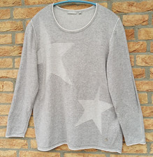 RABE Damen Pullover  in Gr. 46 Strick Langarm Hellgrau Viskose- Kaschmir Super