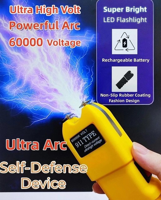 Ultra 60000K Voltage Arc Repel Wildlife Attacker Self-Defense Flashlight Device