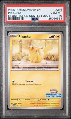 Pikachu #214 2025 Pokemon Svp En-Sv Black Star Promo PSA 10 250001