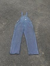 Round House Conductor Striped Overalls Mens 40x32 Blue White Workwear USA