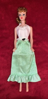VINTAGE BARBIE BEST BUY LIGHT GREEN & WHITE LACE TOP DRESS #9620 -NO DOLL!! NICE