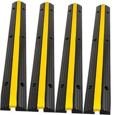 Flexible Cable Protector Ramps - 1-Channel Rubber Cord 4 Pack of 1 Channel