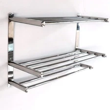 3 Layers Bathroom Wall Mounted Towel Rack Towel Rack for Hotel Stainless Steel