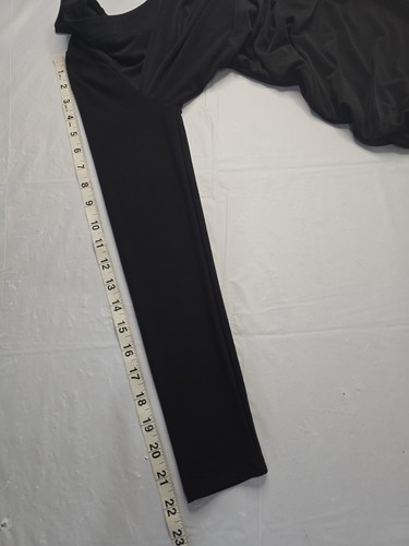 White House Black Market Faux Wrap Dress Slinky Black Long Sleeve Knee Length 00 - Picture 21 of 22
