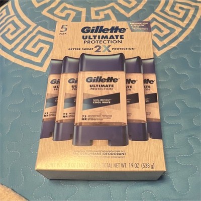 Gillette Ultimate Protection Cool Wave Antiperspirant Gel 5 Pack, 3.8 oz Each