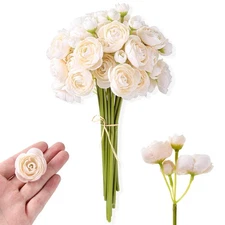 Ranunculus Artificial Flower 18 Pcs Faux Silk Mini Ranunculus FlowersFaux Sil...