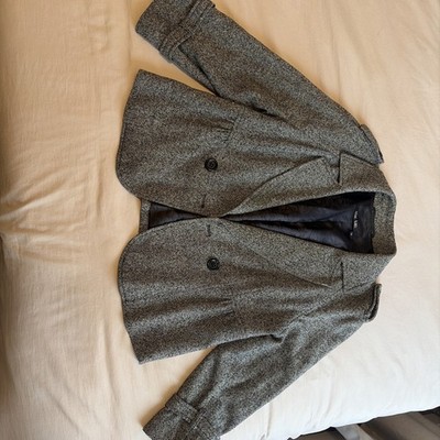 Marc Aurel Women s Wool Blend Gray Blazer, Size 36