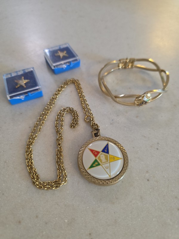 Vintage Masonic Eastern Star Womens Jewelry Lot + Pins