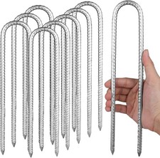 U-Shaped Rebar Stakes 30cm Heavy Duty Ground Anchors Tent Pegs Trampoline Garden
