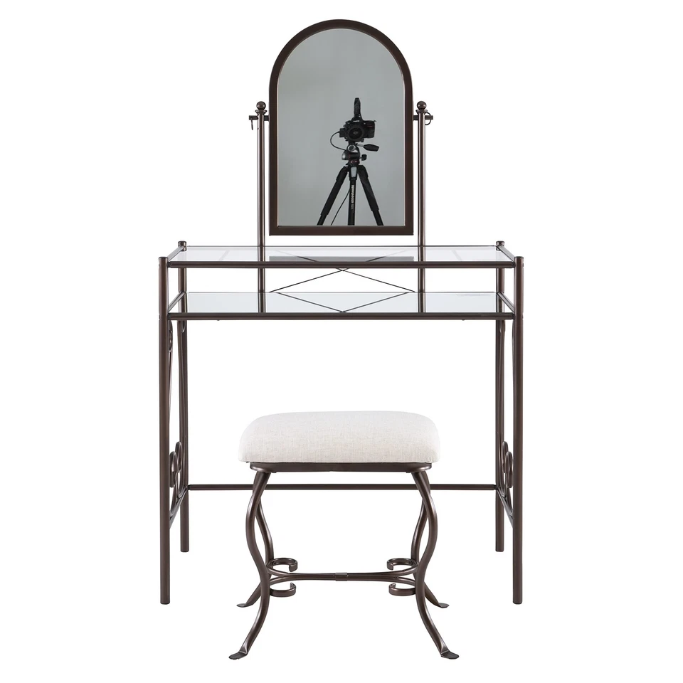 Juego de tocador de metal Clarisse (58950MTL-01-KD-U) Foto 2 de 4