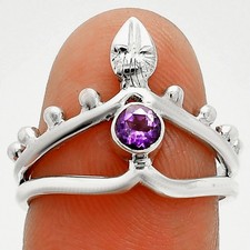 Natural African Amethyst 925 Sterling Silver Ring s.7 Jewelry R-1467