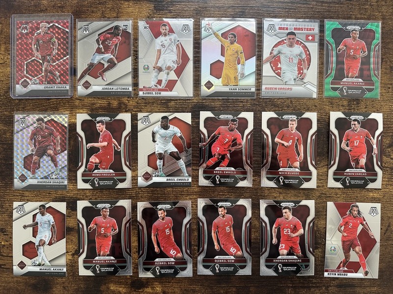 Switzerland National Soccer Team 24-Card Lot. Prizm & Mosaic WC Qatar 2022!