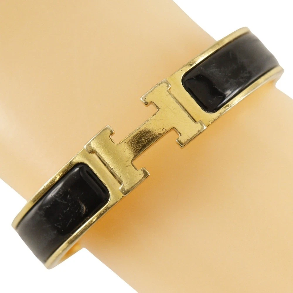 HERMÈS Bracciale HERMES Click H nero placcato oro 34 3 g donna