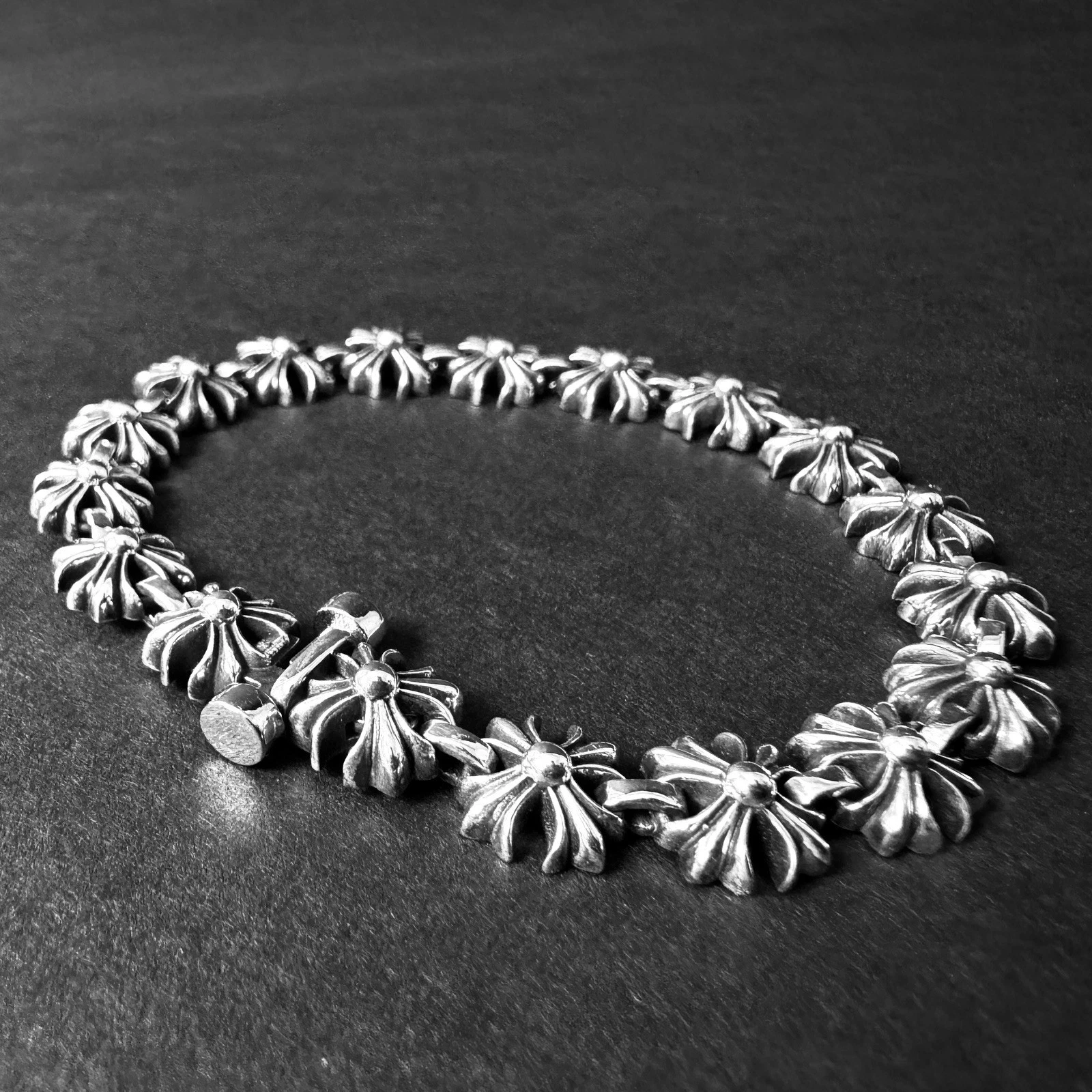 CHROME HEARTS Bracciale NUOVISSIMO cuori cromati più 20 pollici