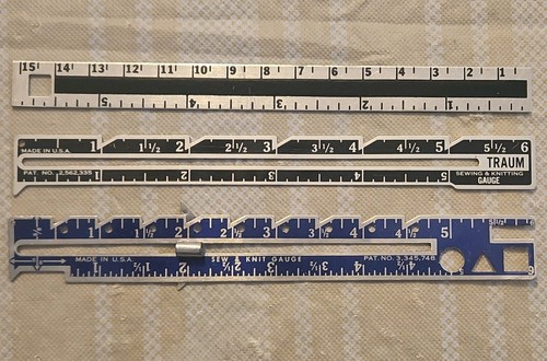 Traum Sewing & Knitting Gauge Metal Seam Gauge