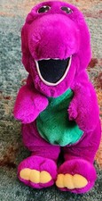 PURPLE DINOSAUR Plush BARNEY Toy by Dakin 1990s Eyes look great retro VERY GOOD