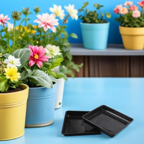  20 Pcs Deep Plastic Plant Saucer. Drip Trays Saucers for Indoors - Foto 12 di 12
