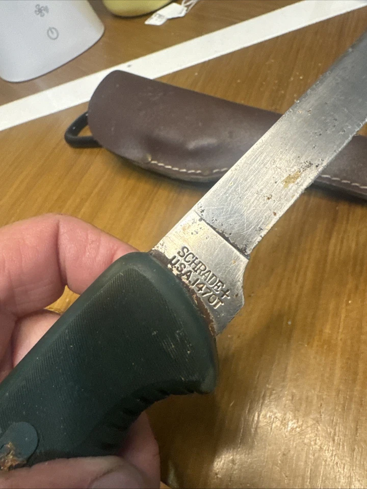 Cuchillo para filete Schrade Fish Old Timer EE. UU. Descontinuado 1470T Hecho en EE. UU. De colección Foto 2 de 4