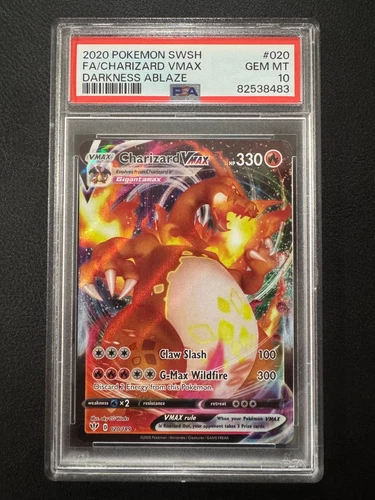 Pokemon TCG: PSA 10 Charizard VMAX 020/189 - 2020 Pokemon SWSH: Darkness Ablaze