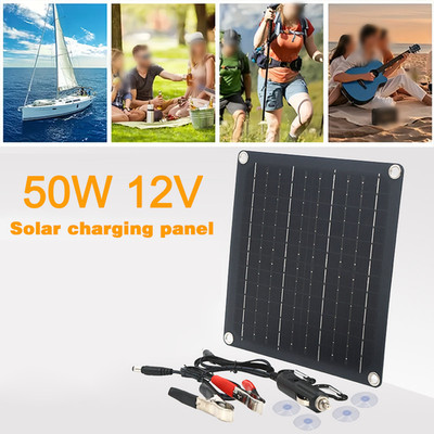 50W Monokristallines Solarpanel 220x210x2,5mm für Backpacking und Off Grid Eins