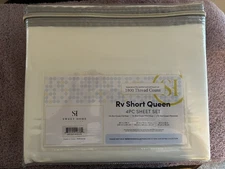 Sweet Home RV Bed Sheets Short Queen 4 Piece Set Recreational Vehicles Ivory