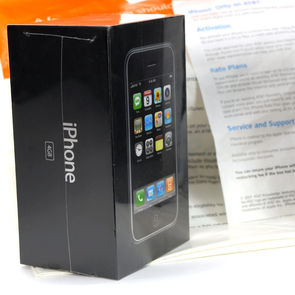 Apple iPhone 2G 4GB - w/ Headset & AT&T Retail Bag New Sealed in Box 2007 - Image 2 of 4