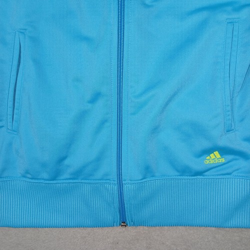 Adidas Aqua striped Track Jacket Zip Up Girl's Youth Medium - Pre-Owned - Picture 4 of 15