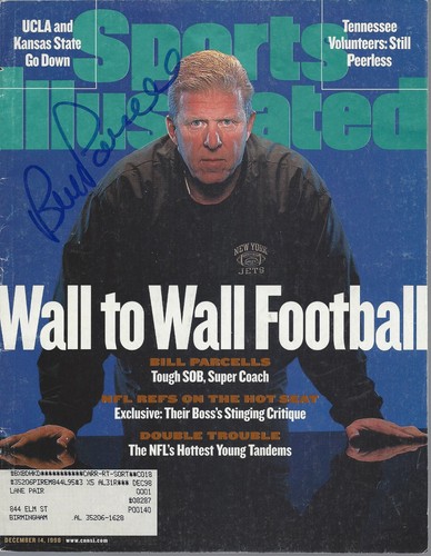 Bill Parcells NY Giants signierter Sport illustrierter Einband Echtheitszertifikat