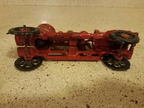 Vintage Cast Iron Fire Pumper Cast Iron Fire Truck - Picture 8 of 8
