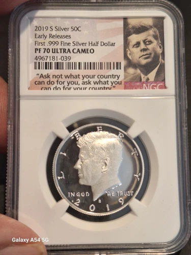 2019 S Silver 50C Early Releases First. 999 Fine Silver Half Dollar  NGC PF70...