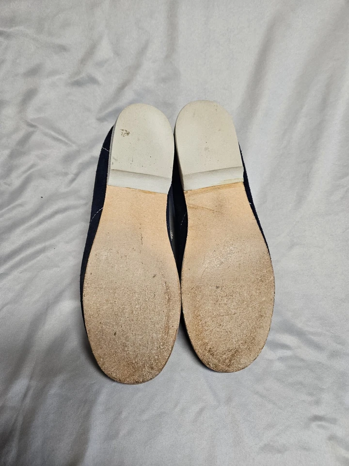 Винтажные синие замшевые женские туфли на шнуровке - Изображение 3 из 4