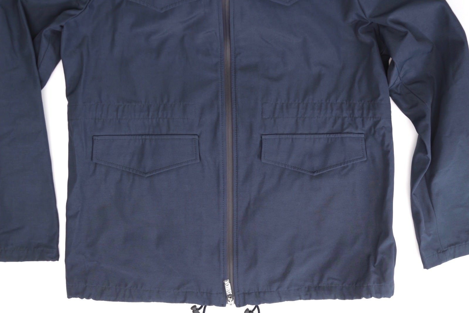 NEW Hardy Amies Field Jacket Mens L Solid Navy Blue 4 Pocket Zip Front Fall image 5