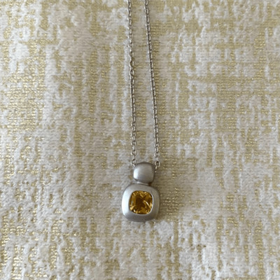 Rustic Cuff K48 Sterling Silver 925 November Birthstone Necklace Topaz. EUC!