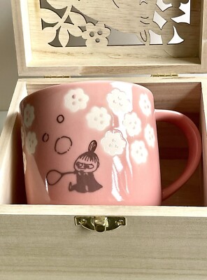 Japan Yamaka Shoten Moomin Little My Pink Porzellan 350ml Becher in Holzbox