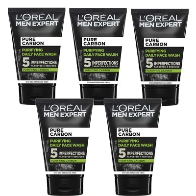 L'Oreal Paris Men Face Wash Pure Charcoal and Salicylic acid - 100ml (Pack of 5)