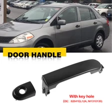 Black Door Handle Front Left Driver Side For Nissan Versa w/ key hole 82641EL12A