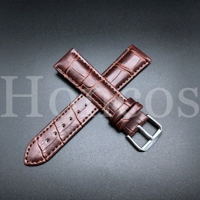 Nuovo 20mm Originale Nero Pelle Vitello Cinturino Rame Cucitura - Foto 6