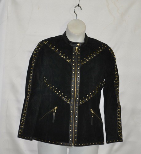 Linea by Louis Dell'Olio Suede Jacket w/ D-ring Details Size S Black - 第 1/2 張圖片