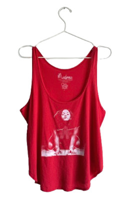 Madonna picture  on a red tank top by Chaser Brand 80's Queen of Pop Band Tee