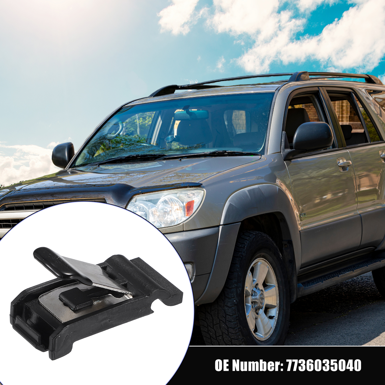 Fuel Door Spring Clip For Toyota 4Runner Lexus - OE 7736035040 Replacement - Black Plastic & Alloy - View #5