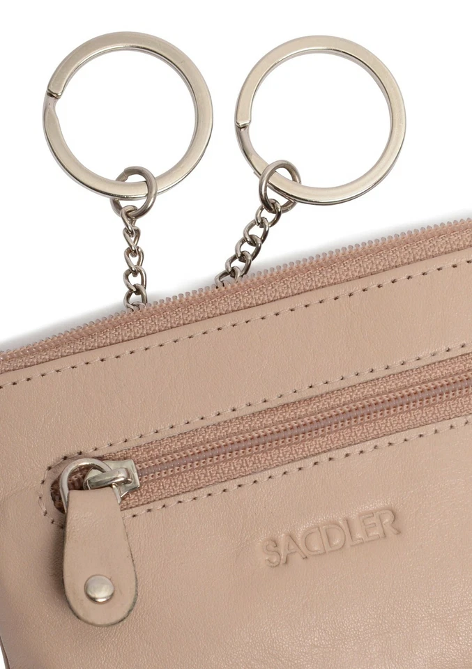 Monedero SADDLER "ELLIE" de cuero real con cremallera superior para mujer | Taupe Foto 3 de 4
