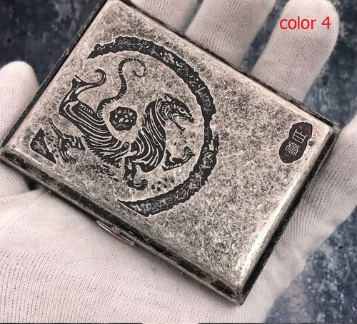 Nuevo Hecho a Mano Metal Latón Tallado Cigarrillos Porta Caja Soporta 16 Cigarrillos - Imagen 7 de 12