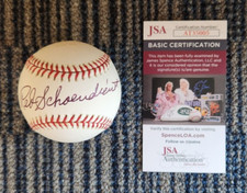 RED SCHOENDIENST Signed Autograph OML Baseball PLAYOFF ABSOLUTE # 38/500 JSA COA