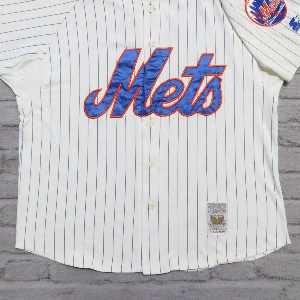 Vintage 90s New York Mets Pinstripe Baseball Jersey by Starter 