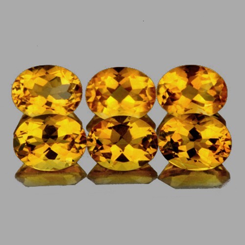 3.44 carat Oval 6x5 mm 6 pieces Golden Yellow Citrine Natural {Flawless-VVS} - Picture 1 of 2