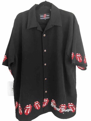 rolling stones dress shirts Vintage Rolling Stones Dress Shirt By Dragonfly 2002 Band Merchandise XL  Rare