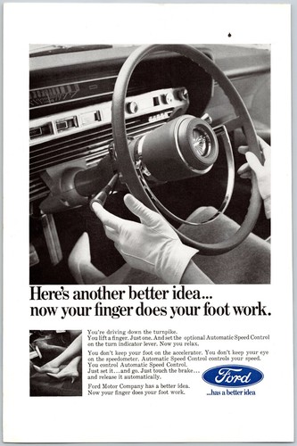1967 Ford Automatic Speed Control Optional Setting Turn Indicator Lever Print Ad
