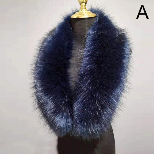 Womens Men Faux Fur Scarf Neck Warmer Wrap Large Collar Winter Shawls - Picture 5 of 33