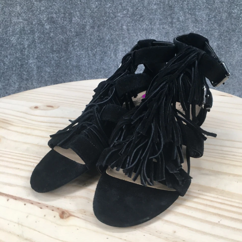 Sandalias Kenneth Cole Reaction para mujer 8 M Audre Struck Gladiator cuero negro Foto 3 de 4