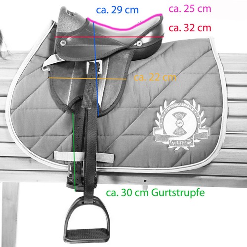 L-Sport Sattel für kleines Holzpferd mit Halfter+Strick navy - Afbeelding 2 van 4